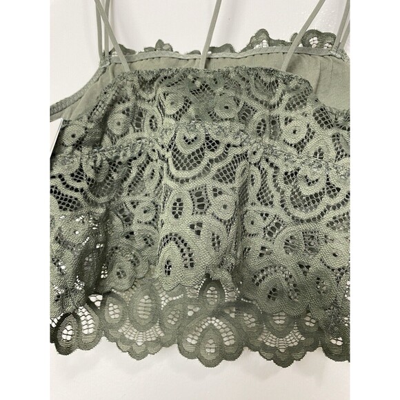Tranquil & True Lace Bralette Bra Size S Women's Green Double Strap Padded - Picture 15 of 15